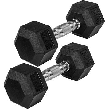 HANTLE ŻELIWNE HEKSAGONALNE HEX 2X 6 KG FITNESS