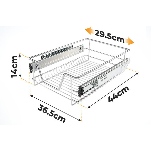 2x SZUFLADA TELESKOPOWA DO SZAFEK KUCHENNYCH 40 CM CARGO