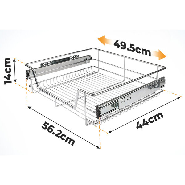 3x SZUFLADA TELESKOPOWA DO SZAFEK KUCHENNYCH 60 CM CARGO