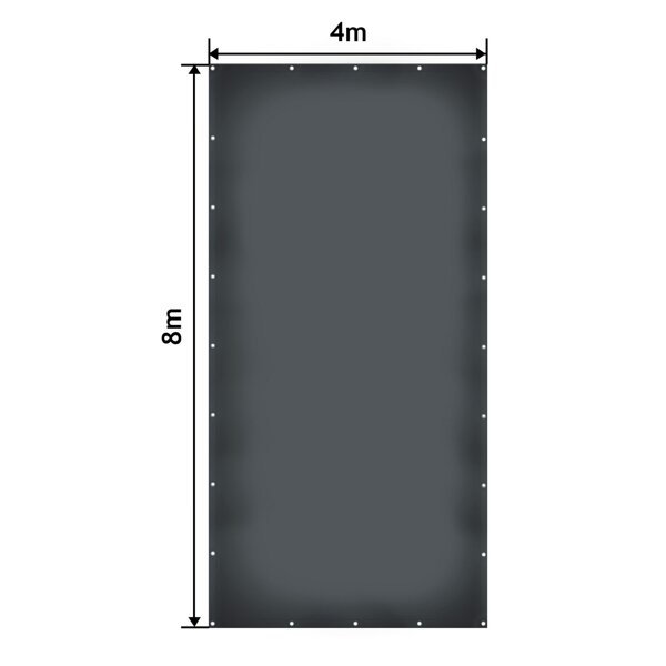 ANTRACYTOWA PLANDEKA 5x6 M 650G/M2 PRZEMYSŁOWA OCHRONNA Z OCZKAMI OKRYCIOWA