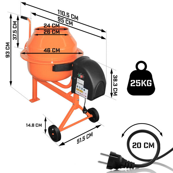 BETONIARKA 70L 230V 220W MIESZALNIK TIMBERTECH BUDOWLANA MAŁA KOMPAKTOWA