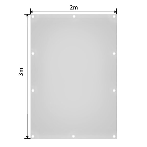 BIAŁA PLANDEKA 2x3 M 650G/M2 PRZEMYSŁOWA OCHRONNA Z OCZKAMI OKRYCIOWA