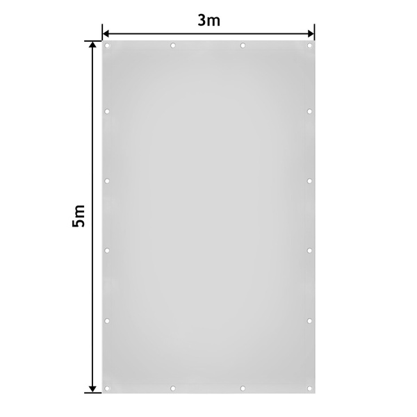 BIAŁA PLANDEKA 3x5 M 650G/M2 PRZEMYSŁOWA OCHRONNA Z OCZKAMI OKRYCIOWA