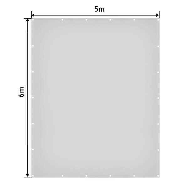 BIAŁA PLANDEKA 5x6 M 650G/M2 PRZEMYSŁOWA OCHRONNA Z OCZKAMI OKRYCIOWA