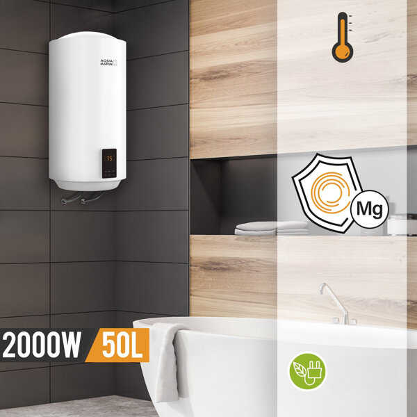 BOJLER 50L ELEKTRYCZNY SMART PODGRZEWACZ WODY 2000W EMALIOWANY ZBIORNIK