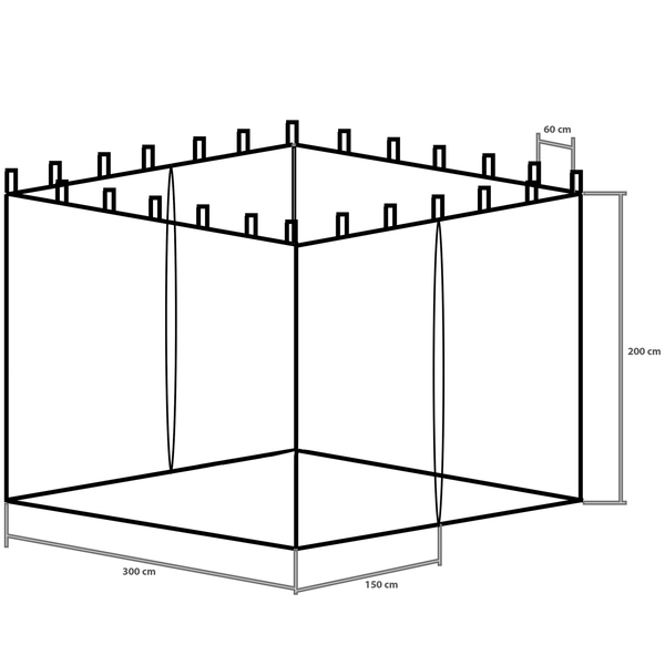 CZARNA MOSKITIERA SIATKA OCHRONNA DO PAWILONU OGRODOWEGO 3x3 M ALTANKI