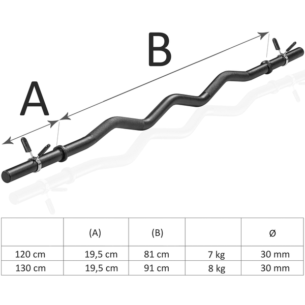 GRYF LEKKO ŁAMANY GŁADKI 120 CM / 30 MM SZTANGA