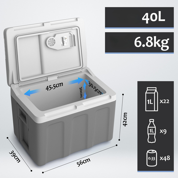 LODÓWKA TURYSTYCZNA 40L ELEKTRYCZNA SAMOCHODOWA 12V 230V Z FUNKCJĄ GRZANIA