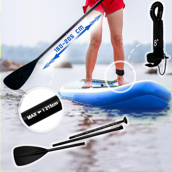 NIEBIESKA DESKA SUP 305 CM STAND UP PADDLE BOARD DO PŁYWANIA POMPOWANA