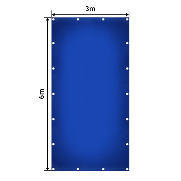 NIEBIESKA PLANDEKA 3x6 M 650G/M2 PRZEMYSŁOWA OCHRONNA Z OCZKAMI OKRYCIOWA