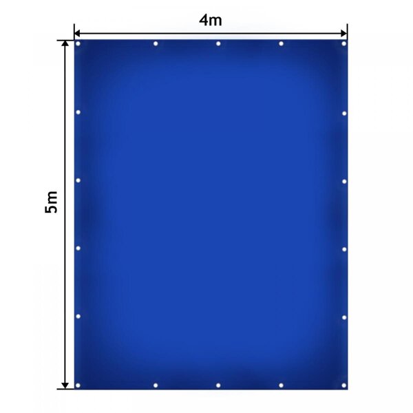 NIEBIESKA PLANDEKA 4x5 M 650G/M2 PRZEMYSŁOWA OCHRONNA Z OCZKAMI OKRYCIOWA