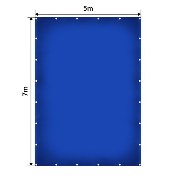 NIEBIESKA PLANDEKA 5x7 M 650G/M2 PRZEMYSŁOWA OCHRONNA Z OCZKAMI OKRYCIOWA