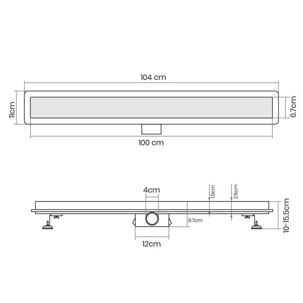 ODPŁYW LINIOWY 100 CM 2w1 PODŁOGOWY SZCZELINOWY POD PŁYTKĘ STAL NIERDZEWNA