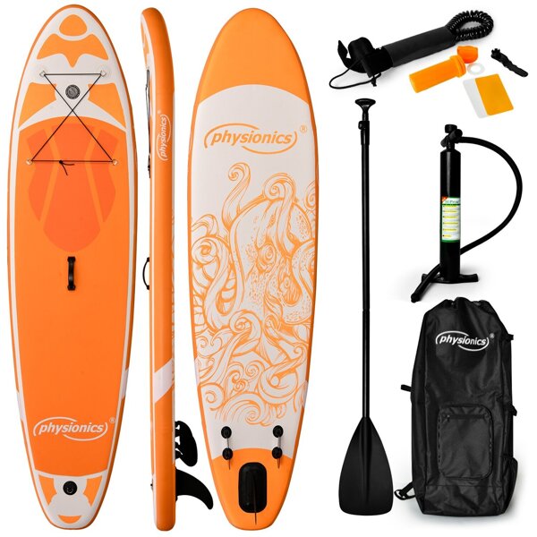 POMARAŃCZOWA DESKA SUP 320 CM STAND UP PADDLE BOARD DO PŁYWANIA POMPOWANA