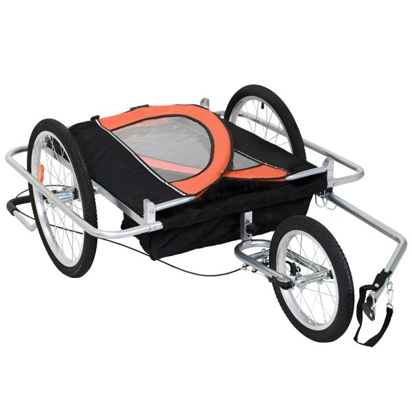 POMARAŃCZOWA PRZYCZEPKA ROWEROWA / JOGGER 2w1 SKŁADANA PRZYCZEPA DO ROWERU