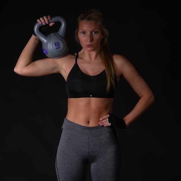 SREBRNA HANTLA KOMPOZYTOWA KULA KETTLEBELL KETLA 10KG