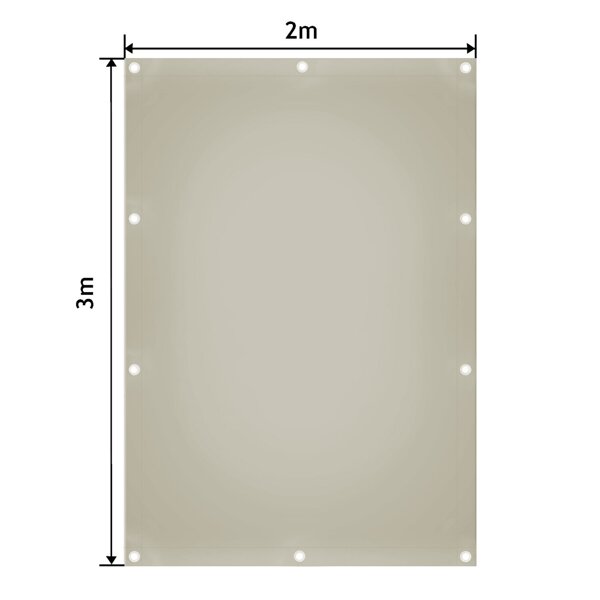 SZARA PLANDEKA 2x3 M 650G/M2 PRZEMYSŁOWA OCHRONNA Z OCZKAMI OKRYCIOWA