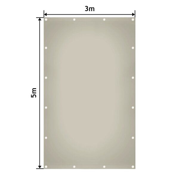 SZARA PLANDEKA 3x5 M 650G/M2 PRZEMYSŁOWA OCHRONNA Z OCZKAMI OKRYCIOWA