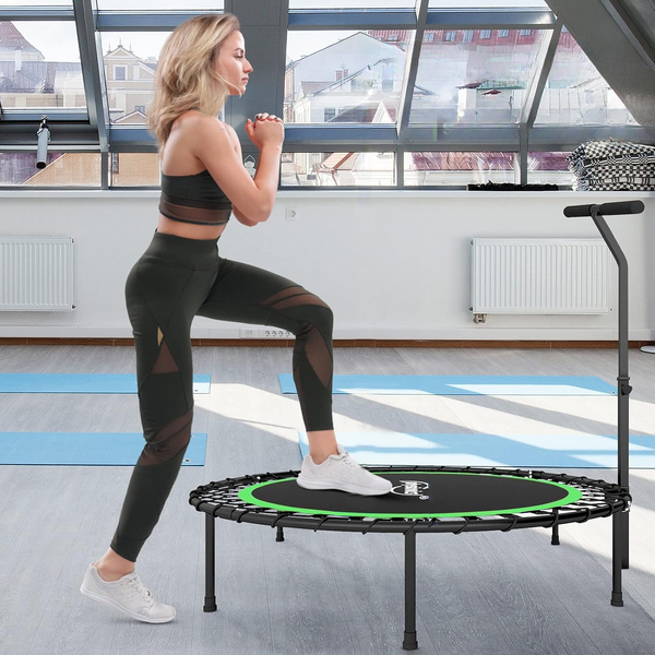 TRAMPOLINA 101 CM FITNESS Z UCHWYTEM T ZIELONA