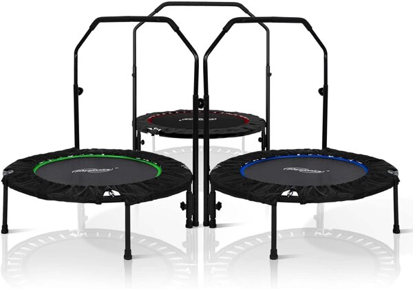 TRAMPOLINA 101 CM FITNESS Z UCHWYTEM U CZERWONA