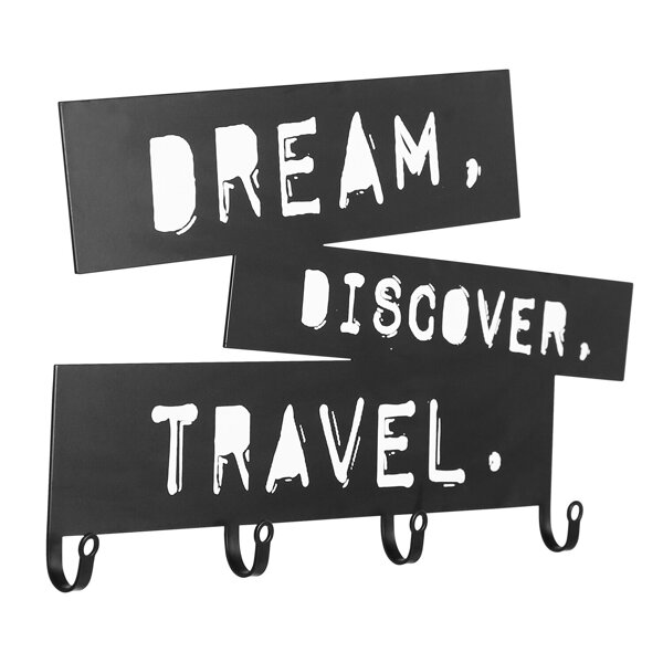 WIESZAK WISZĄCY METALOWY LISTWA NA UBRANIA DREAM DISCOVER TRAVEL