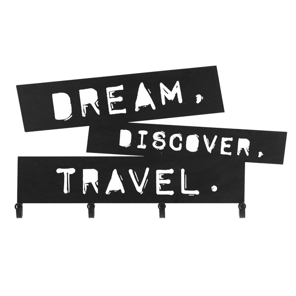 WIESZAK WISZĄCY METALOWY LISTWA NA UBRANIA DREAM DISCOVER TRAVEL