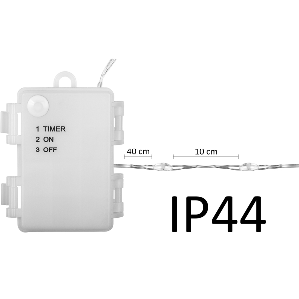 ZESTAW 2x 50LED LAMPKI DRUCIKI CHOINKOWE WIELOKOLOROWE NA BATERIE