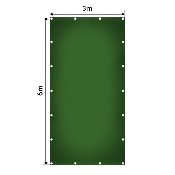 ZIELONA PLANDEKA 3x6 M 650G/M2 PRZEMYSŁOWA OCHRONNA Z OCZKAMI OKRYCIOWA