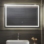  LUSTRO 100x60 CM ŁAZIENKOWE WISZĄCE ŚCIENNE Z OŚWIELTENIEM LED + ANTI-FOG