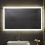  LUSTRO 50x70 CM ŁAZIENKOWE WISZĄCE ŚCIENNE Z OŚWIELTENIEM LED + ANTI-FOG