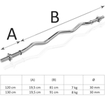 CHROMOWANY GRYF LEKKO ŁAMANY FI 30 MM 120 CM GWINT