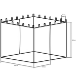 CZARNA MOSKITIERA SIATKA OCHRONNA DO PAWILONU OGRODOWEGO 3x3 M ALTANKI