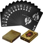 CZARNO ZŁOTE KARTY TALIA DO GRY W POKER BLACK JACK