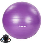 FIOLETOWA PIŁKA FITNESS REHABILITACJA 55 CM POMPKA