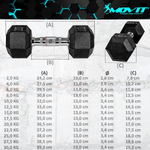 HANTLE ŻELIWNE GUMOWANE HEX 2X 2 KG ĆWICZENIA JOGA