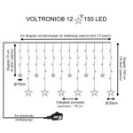 KURTYNA NA OKNO 12 GWIAZD 150 DIOD LAMPKI ZWISAJĄCE CIEPŁO ZIMNE