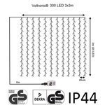 KURTYNA ŚWIETLNA ZWISAJĄCE LAMPKI SOPLE 3x3 300LED