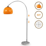 LAMPA PODŁOGOWA ŁUKOWA STOJĄCA KLOSZ POMARAŃCZOWY 25CM REGULOWANA 130-180cm