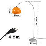 LAMPA PODŁOGOWA ŁUKOWA STOJĄCA KLOSZ POMARAŃCZOWY 25CM REGULOWANA 130-180cm