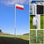 MASZT ALUMINIOWY FLAGOWY 6,5 M MASZT DO FLAGI NARODOWEJ + FLAGA POLSKI