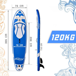 NIEBIESKA DESKA SUP 305 CM STAND UP PADDLE BOARD DO PŁYWANIA POMPOWANA