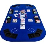 NIEBIESKI BLAT STÓŁ DO POKERA 160x80 POKER KASYNO