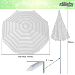 NIEBIESKI PARASOL PLAŻOWY 160CM ŁAMANY OGRODOWY 