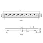 ODPŁYW LINIOWY 100 CM PRYSZNICOWY PODŁOGOWY SZCZELINOWY STAL WZÓR FALE