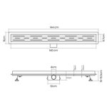 ODPŁYW LINIOWY 140 CM PRYSZNICOWY PODŁOGOWY SZCZELINOWY STAL NIERDZEWNA