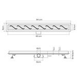 ODPŁYW LINIOWY 60 CM PRYSZNICOWY PODŁOGOWY SZCZELINOWY STAL WZÓR FALE