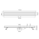 ODPŁYW LINIOWY 70 CM 2w1 PODŁOGOWY SZCZELINOWY POD PŁYTKĘ STAL NIERDZEWNA