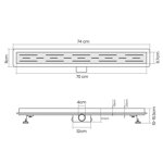 ODPŁYW LINIOWY 70 CM PRYSZNICOWY PODŁOGOWY SZCZELINOWY STAL NIERDZEWNA