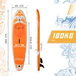 POMARAŃCZOWA DESKA SUP 366 CM STAND UP PADDLE BOARD DO PŁYWANIA POMPOWANA