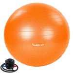 POMARAŃCZOWA PIŁKA FITNESS DO ĆWICZEŃ 55 CM POMPKA